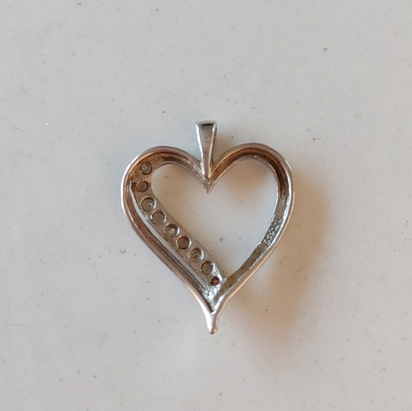 DJC 925 sterling silver cubic zerconia heart pendant - Picture 3 of 7